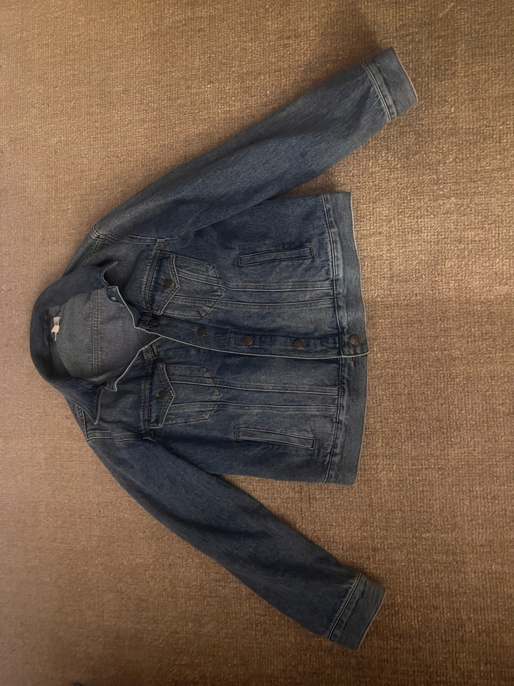 LOFT Dark Blue Denim Jacket - Button Front Jean Jacket